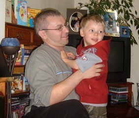 A young Alex with his dad