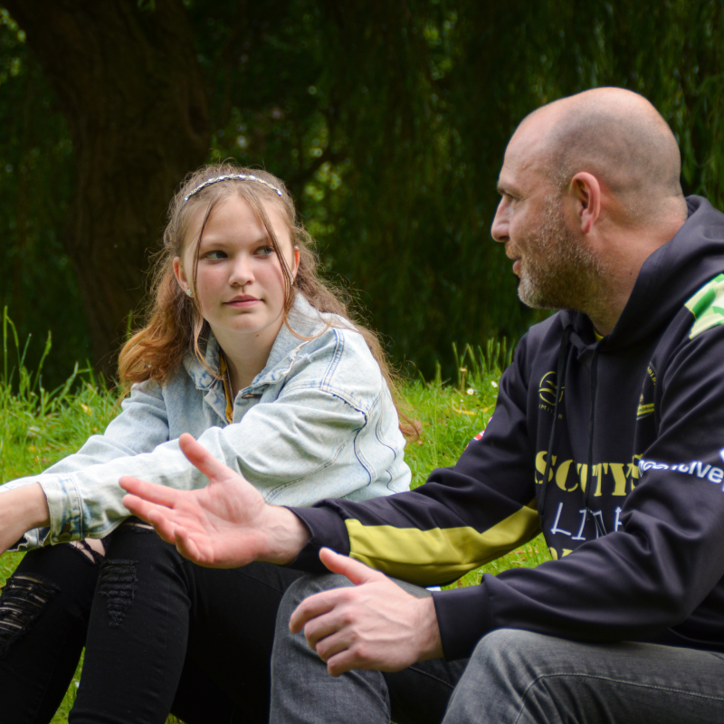 Scotty's Little Soldiers child & young person support worker with a bereaved military child