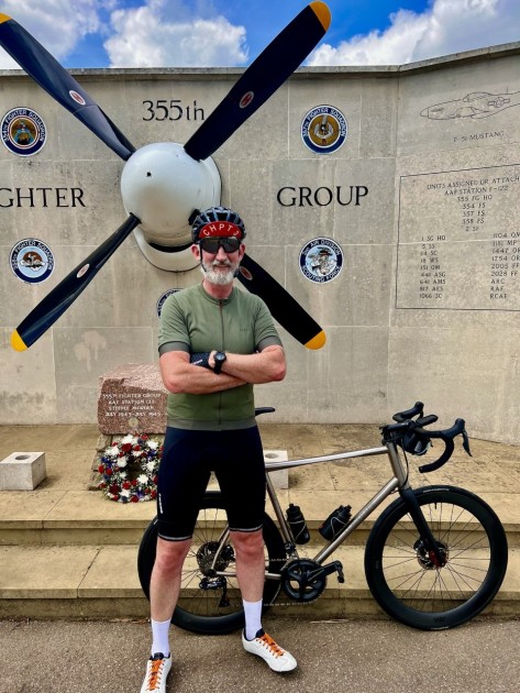 Sean and his bike at RAF Steeple Morden