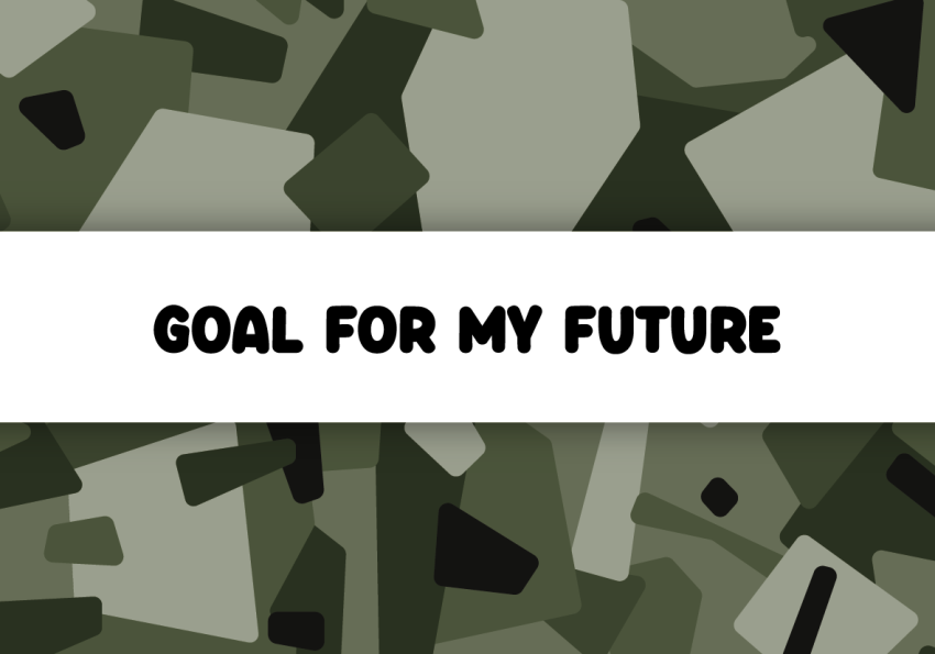 'Goal for my future' EndEx box card with camo print