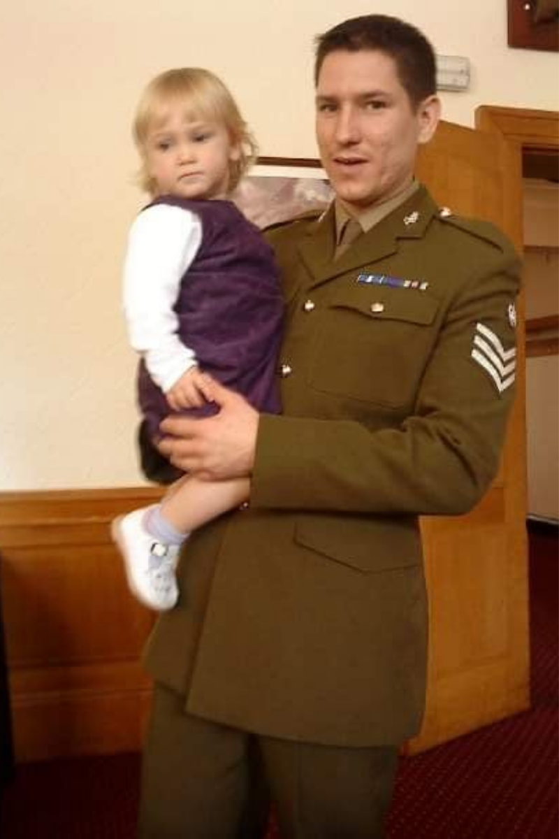 Staff Sergeant Adrian Templer and daughter Zoe