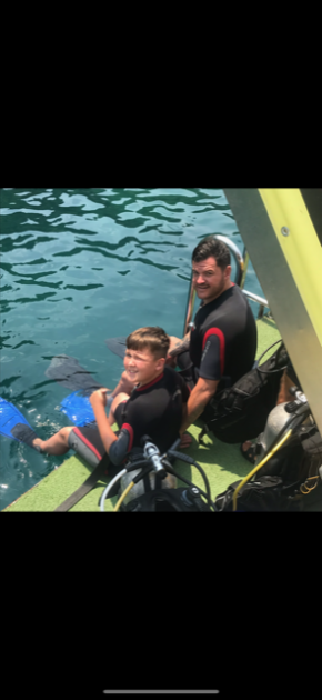 Gavin and Declan diving