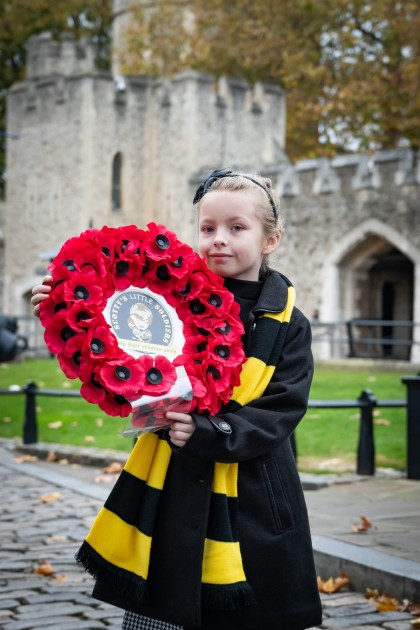 Evie at the Remembrance Sunday Cenotaph Parade