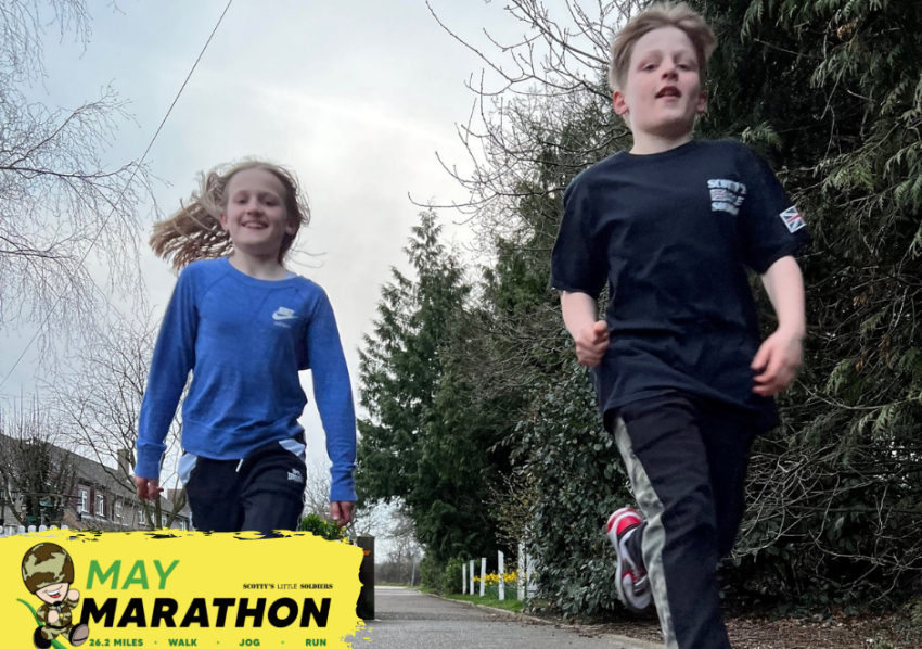 Two children running the May Marathon