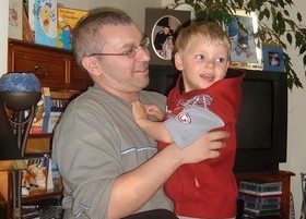 Alex, aged 4, with his dad