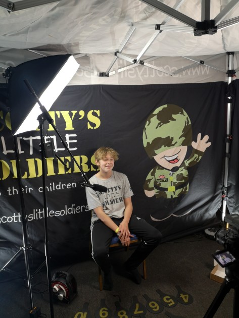 Scotty Member, Jamie, chatting to the camera at Scotty's HQ