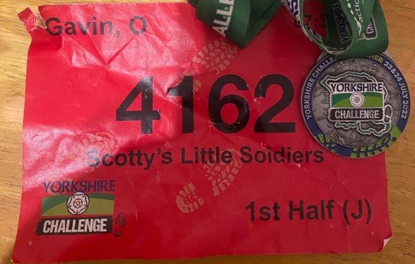 Gav's medal and race number